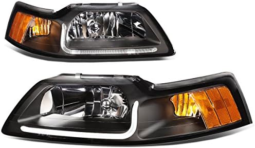 Conjunto faros LED DRL para Ford Mustang 1999-2004, carcasa negra