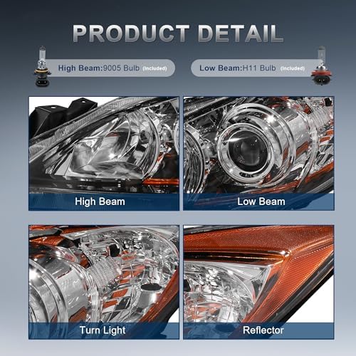 Reemplazo faros para Mazda 3 2010-2013, halógenos cromados ámbar