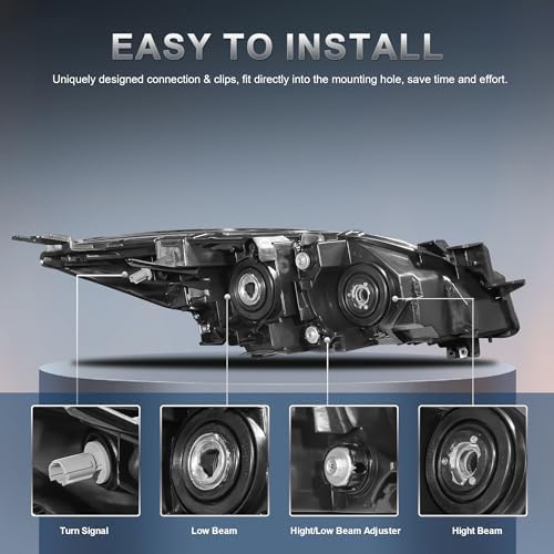 Reemplazo faros para Mazda 3 2010-2013, halógenos cromados ámbar