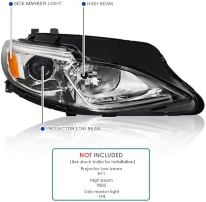 Faros proyectores cromados para Chevy Malibu 2019-2024, par halógenos