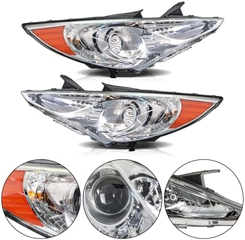 Reemplazo faros proyectores para Sonata 2011-2014, lente clara ámbar