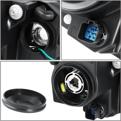 Conjunto faros estilo OE para Ford Fusion 2010-2012, par negro